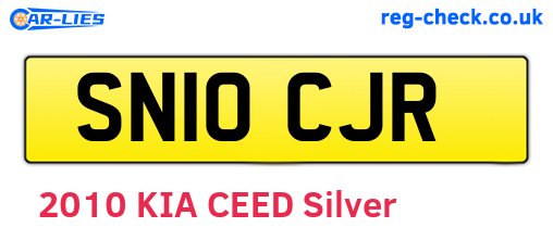 SN10CJR are the vehicle registration plates.