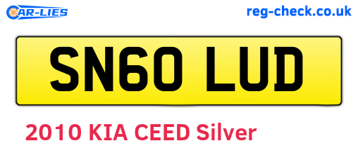 SN60LUD are the vehicle registration plates.
