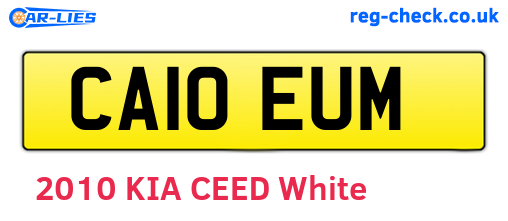 CA10EUM are the vehicle registration plates.