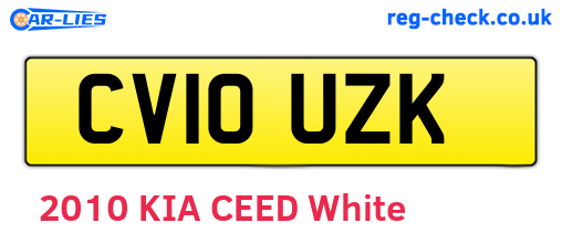 CV10UZK are the vehicle registration plates.