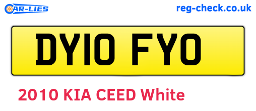 DY10FYO are the vehicle registration plates.