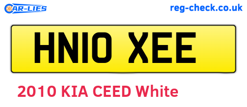 HN10XEE are the vehicle registration plates.
