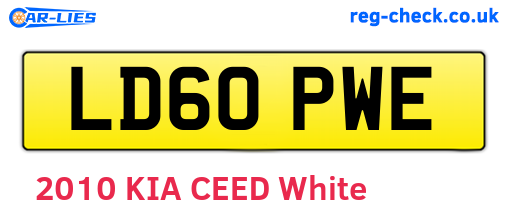 LD60PWE are the vehicle registration plates.