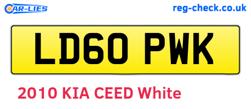 LD60PWK are the vehicle registration plates.