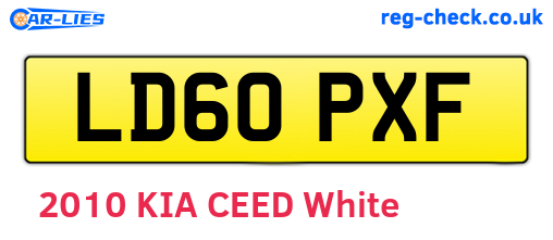 LD60PXF are the vehicle registration plates.
