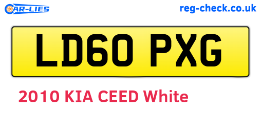 LD60PXG are the vehicle registration plates.