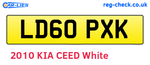 LD60PXK are the vehicle registration plates.