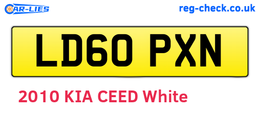 LD60PXN are the vehicle registration plates.