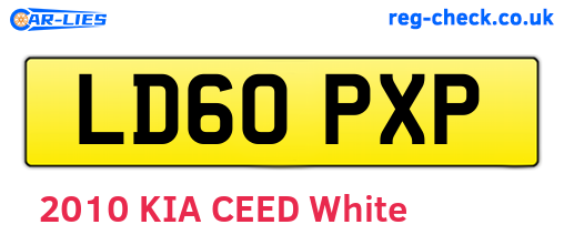 LD60PXP are the vehicle registration plates.