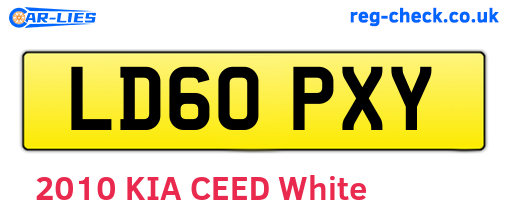 LD60PXY are the vehicle registration plates.