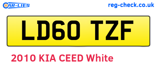 LD60TZF are the vehicle registration plates.