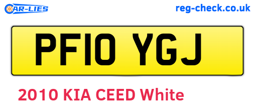 PF10YGJ are the vehicle registration plates.