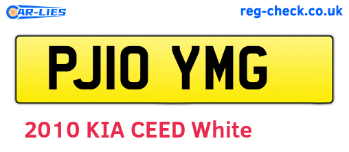 PJ10YMG are the vehicle registration plates.