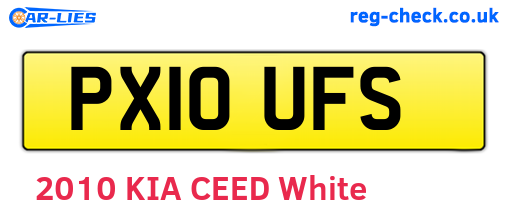 PX10UFS are the vehicle registration plates.