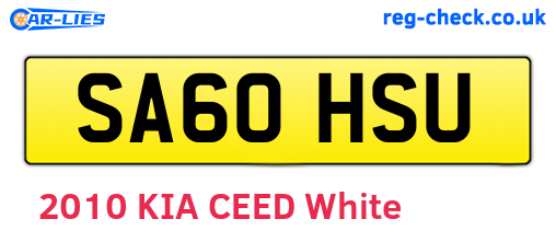 SA60HSU are the vehicle registration plates.