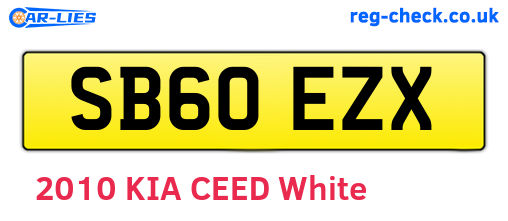SB60EZX are the vehicle registration plates.