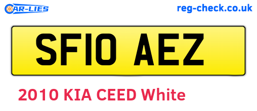 SF10AEZ are the vehicle registration plates.