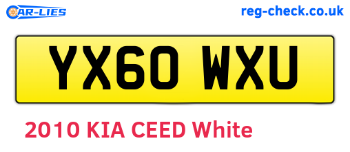 YX60WXU are the vehicle registration plates.
