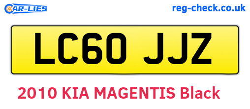 LC60JJZ are the vehicle registration plates.