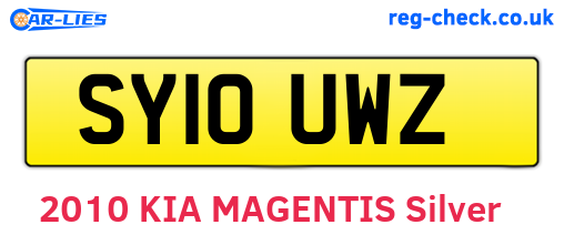 SY10UWZ are the vehicle registration plates.