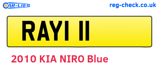 RAY111 are the vehicle registration plates.