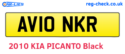 AV10NKR are the vehicle registration plates.