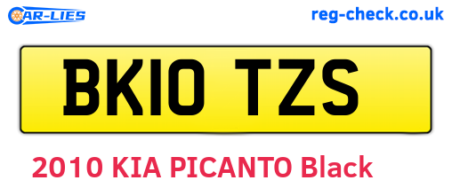 BK10TZS are the vehicle registration plates.
