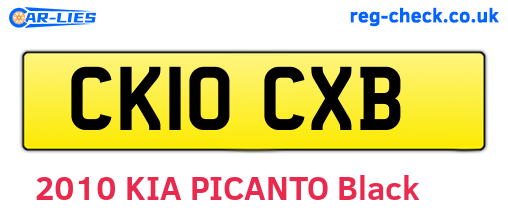 CK10CXB are the vehicle registration plates.