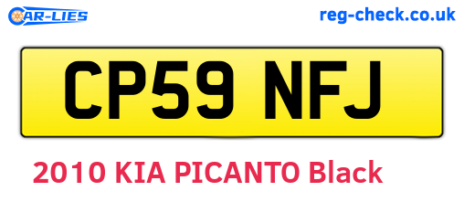 CP59NFJ are the vehicle registration plates.