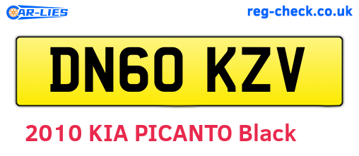 DN60KZV are the vehicle registration plates.