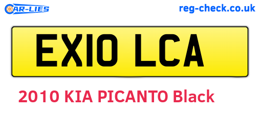 EX10LCA are the vehicle registration plates.
