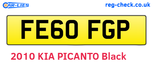 FE60FGP are the vehicle registration plates.