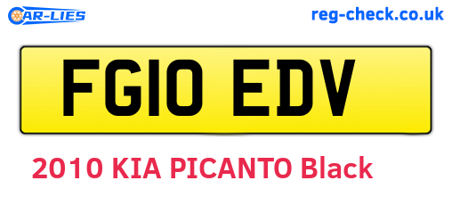 FG10EDV are the vehicle registration plates.