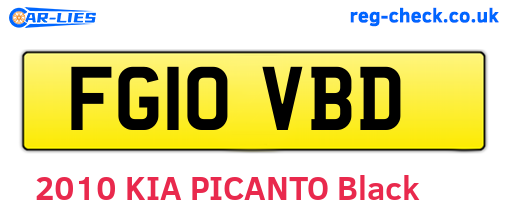 FG10VBD are the vehicle registration plates.