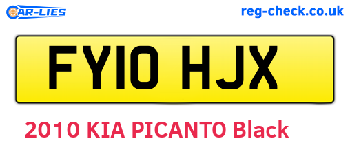 FY10HJX are the vehicle registration plates.