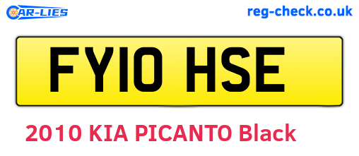 FY10HSE are the vehicle registration plates.