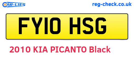 FY10HSG are the vehicle registration plates.