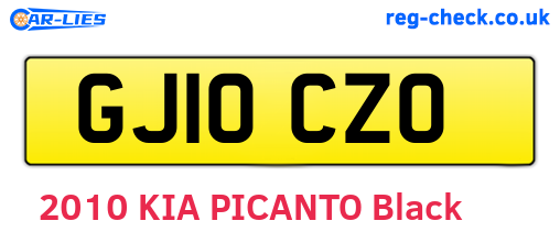 GJ10CZO are the vehicle registration plates.