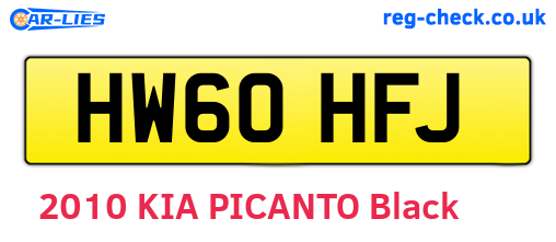 HW60HFJ are the vehicle registration plates.