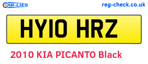 HY10HRZ are the vehicle registration plates.