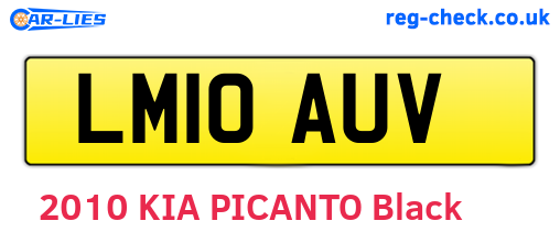 LM10AUV are the vehicle registration plates.
