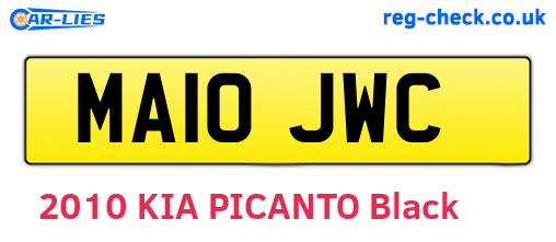 MA10JWC are the vehicle registration plates.