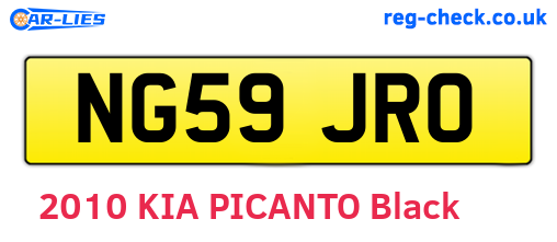 NG59JRO are the vehicle registration plates.