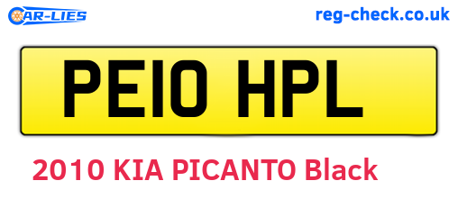 PE10HPL are the vehicle registration plates.
