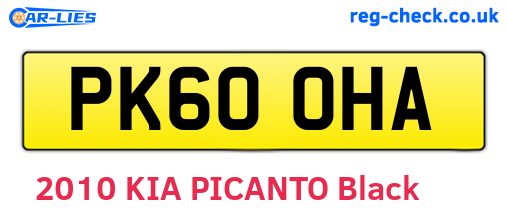 PK60OHA are the vehicle registration plates.