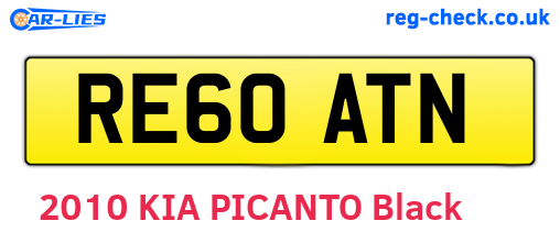 RE60ATN are the vehicle registration plates.