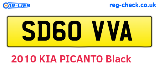 SD60VVA are the vehicle registration plates.