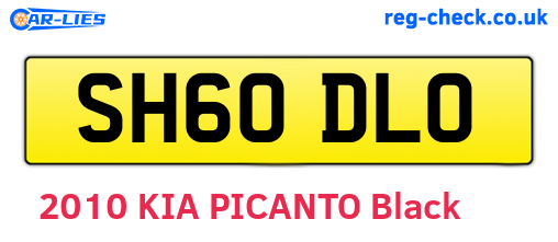 SH60DLO are the vehicle registration plates.
