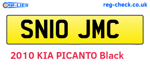 SN10JMC are the vehicle registration plates.