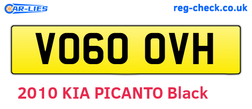 VO60OVH are the vehicle registration plates.